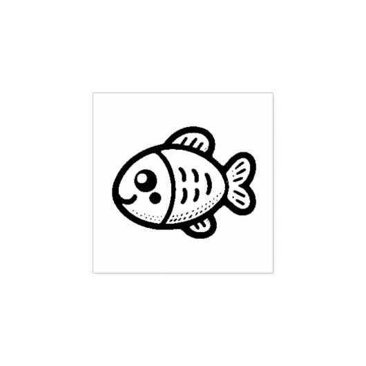 Playful Fish Rubber Stamp Rubberstempel (Afrduk)