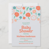 Playful Floral Baby Shower Invitation  (Devant)
