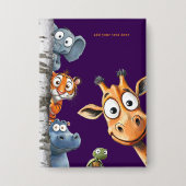 Playful Forest Creatures Purple Square Design Button (Voorkant)