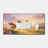 Playful Fox Cubs in Spring Blossom Meadow (Clavier et souris)