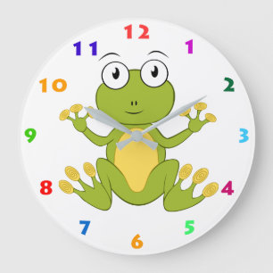 PLAYFUL FROG MET COLORFUL NUMERALS VOOR KINDEREN GROTE KLOK
