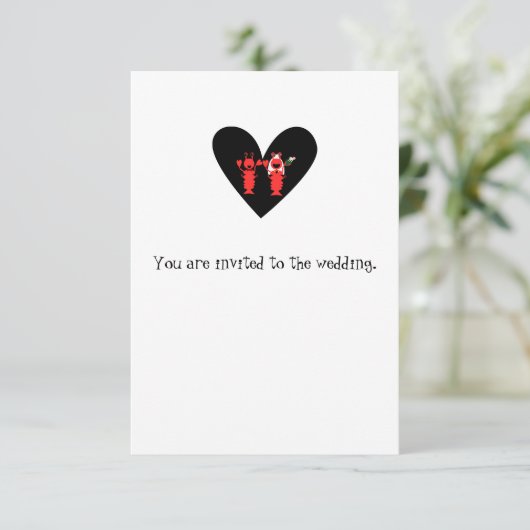 Playful Fun lobster Wedding Kaart (Staand voorkant)