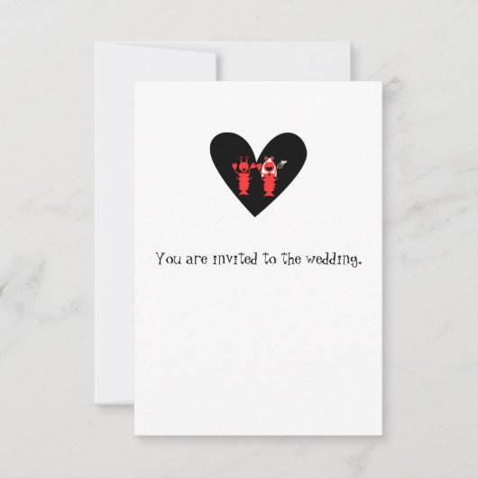Playful Fun lobster Wedding Kaart (Voorkant)