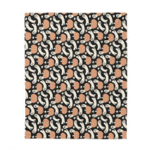 Playful Ghosts and Pumpkins on Black – Halloween R