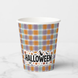 Playful Halloween Plaid Papieren Bekers