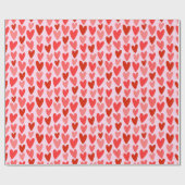 Playful Hand-Drawn Heart Pattern Cadeaupapier (Vlak)