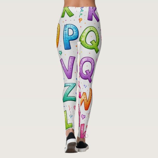 Playful Handwritten Alphabet Pattern Leggings (Dos)