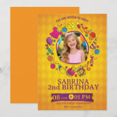 Playful Kids Birthday Invitation – Doodle Party (Devant / Derrière)