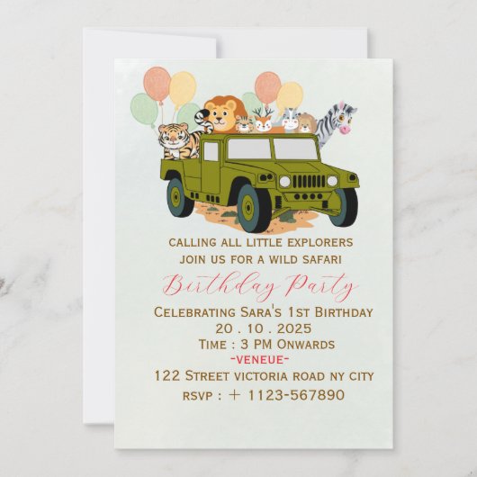 Playful Kids Birthday Party Invitation Card (Devant)