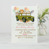 Playful Kids Birthday Party Invitation Card (Debout devant)