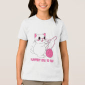 Playful Kitty with Yarn Ball Tri-Blend Shirt (Voorkant)
