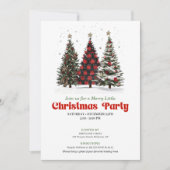 Playful leopard Christmas tree editable invitation Kaart (Voorkant)