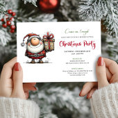 Playful Minimalist Santa Christmas Party Invites Kaart