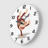 Playful Monkey Doing a Handstand Cute Animal Grote Klok (Hoek)