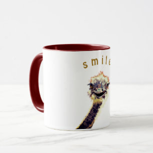 Playful Mug with Happy Ostrich - Smile