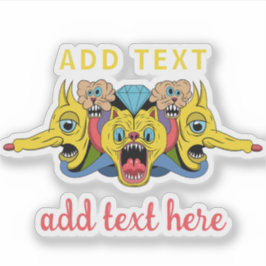 playful multicolor cartoon psychedelic creature sticker