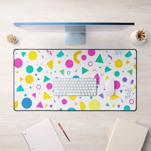Playful Neon Memphis Geometric Retro Pattern Bureaumat (Kantoor 1)