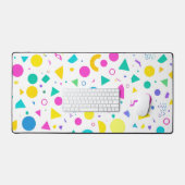 Playful Neon Memphis Geometric Retro Pattern Bureaumat (Keyboard & Muis)