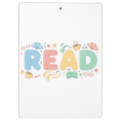 Playful Pastel Bubble "READ" Sticker Style Klembord (Achterkant)