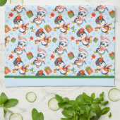 Playful Penguins For Christmas  Theedoek (Gevouwen)