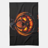 Playful Pumpkin Monster Halloween Kitchen Towel Theedoek (Verticaal)