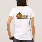 Playful Pumpkin with Three Spooky Ghosts T-shirt (Achterkant)