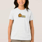 Playful Pumpkin with Three Spooky Ghosts Tri-Blend Shirt (Voorkant)