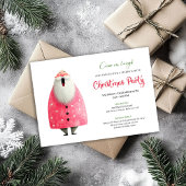 Playful quirky pink santa Christmas invite Kaart