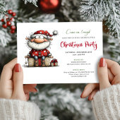 Playful Quirky Santa Hand Drawn Party Invitation