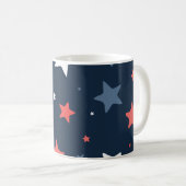 Playful Red White Blue Star Notebook Koffiemok (Voorkant rechts)