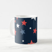 Playful Red White Blue Star Notebook Koffiemok (Voorkant links)