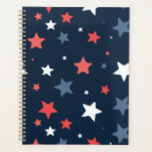 Playful Red White Blue Star planner (Devant)