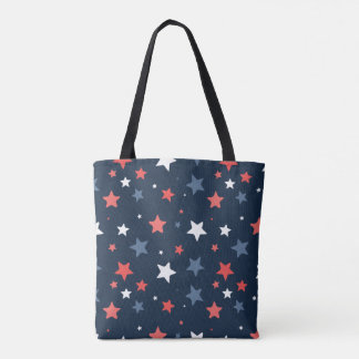 Playful Red White Blue Star Tote Bag