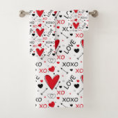 Playful Red & White XO Heart Pattern on White (En situation)