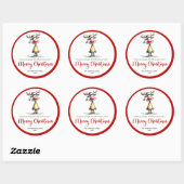 Playful reindeer quirky holiday sticker design (Feuille)