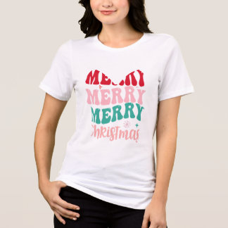 Playful Retro ‘Merry’ Blocks T-Shirt