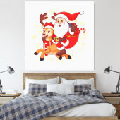 **"Playful Santa Claus Design – Fun and Festive Ch Canvas Afdruk (Insitu (Slaapkamer))