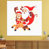 **"Playful Santa Claus Design – Fun and Festive Ch Canvas Afdruk (Insitu (Woonkamer))