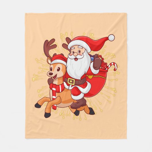 **"Playful Santa Claus Design – Fun and Festive Ch Fleece Deken (Voorkant)