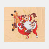 **"Playful Santa Claus Design – Fun and Festive Ch Fleece Deken (Voorkant (Horizontaal))
