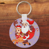 **"Playful Santa Claus Design – Fun and Festive Ch Sleutelhanger (Achterkant)