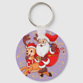 **"Playful Santa Claus Design – Fun and Festive Ch Sleutelhanger (Achterkant)