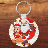 **"Playful Santa Claus Design – Fun and Festive Ch Sleutelhanger (Achterkant)