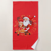 **"Playful Santa Claus Design – Fun and Festive Ch Strandlaken (Voorkant)