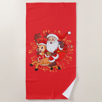 **"Playful Santa Claus Design – Fun and Festive Ch Strandlaken