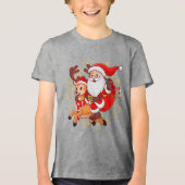 **"Playful Santa Claus Design – Fun and Festive Ch Tri-Blend Shirt (Voorkant)