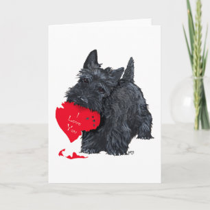Playful Scottish Terrier Valentijn Kaart