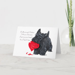 Playful Scottish Terrier Valentijn Kaart
