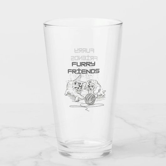 Playful Thread Tango — Two Kittens at Play T-Shirt Glas (Achterkant)