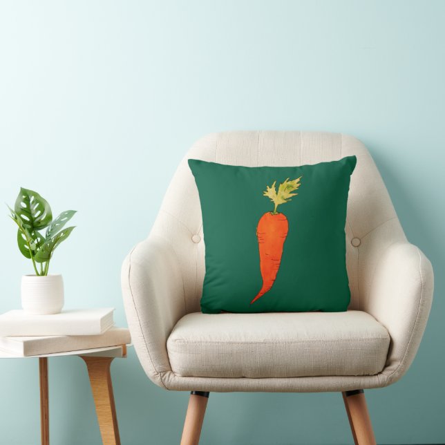 Playful Watercolor Carrot Kussen (Stoel)